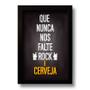 Imagem de Quadro Decorativo Frase Rock e Cerveja  33x43 cm