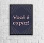 Imagem de Quadro Decorativo Frase Você É Cap 33x24cm - Vidro Preta