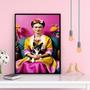 Imagem de Quadro Decorativo Frida Com Cachorrinho 33x24cm - com vidro