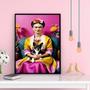 Imagem de Quadro Decorativo Frida Com Cachorrinho 33X24Cm - Com Vidro