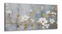 Imagem de Quadro Decorativo Galhos Flores Brancas em Tecido Canvas 130x60 cm