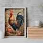 Imagem de Quadro Decorativo Galo Country Vintage 45x34cm - com vidro