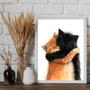 Imagem de Quadro Decorativo Gatinhos Abraçados 24X18Cm - Com Vidro