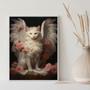 Imagem de Quadro Decorativo Gato Anjo Floral 45X34Cm