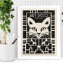 Imagem de Quadro Decorativo Gato - Art Deco 24X18Cm