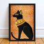 Imagem de Quadro Decorativo Gato Egípcio Bastet 33x24cm