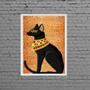 Imagem de Quadro Decorativo Gato Egípcio Bastet 45X34 C/Vidro - Branca