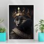 Imagem de Quadro Decorativo Gato Preto ComCoroa 45x34cm - com vidro