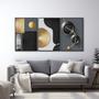 Imagem de Quadro Decorativo Geométrico Formas e Linhas 3 Telas de Parede para Sala Quarto Escritório 60cm X 90 Com Vidro