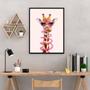 Imagem de Quadro Decorativo Girafa Com Óculos 33X24 Com Vidro - Preta