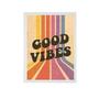 Imagem de Quadro Decorativo Good Vibes Retrô 24X18 Com Vidro - Preta