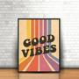 Imagem de Quadro Decorativo Good Vibes Retrô 33X24Cm - Com Vidro