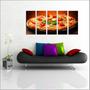 Imagem de Quadro Decorativo Gourmet Pizzarias Pizza Food 5 Peças GG1