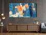 Imagem de Quadro Decorativo Grande Sala  Arte  Abstrato Azul laranja 98x50