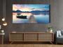 Imagem de Quadro Decorativo Grande sala  paisagem lago barco 98x50