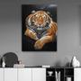 Imagem de Quadro Decorativo  Grande sala Tigre Luxo 60x40 Quadro Quarto Hall Cozinha