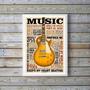 Imagem de Quadro Decorativo Guitarra Music Amarela 33x24cm - Com Vidro