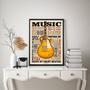 Imagem de Quadro Decorativo Guitarra MusicAmarela 24x18cm - com vidro