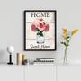 Imagem de Quadro Decorativo Home Sweet Home- Flores 45x34cm - com vidro