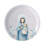 Imagem de Quadro Decorativo Infantil de Porcelana Pintado a Mão Quadro Quarto Bebe - Oração Santo Anjo com Nossa Senhora Azul