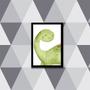 Imagem de Quadro Decorativo Infantil Dinossauro Verde 33x24cm - com vidro