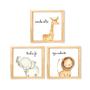 Imagem de Quadro Decorativo Infantil Safari Baby Aquarela com Frases