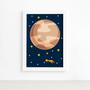 Imagem de Quadro Decorativo Infantil Sistema Solar Jupiter 33x43cm Moldura Branca