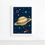 Imagem de Quadro Decorativo Infantil Sistema Solar Saturno 22x32cm Mol