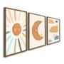 Imagem de Quadro Decorativo Infantil Sol Lua e Nuvens com 1 Tela 50x75cm de Parede para Quarto Sala Brinquedoteca