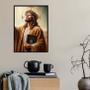 Imagem de Quadro Decorativo Jesus Com Bíblia 33X24Cm - Com Vidro
