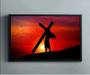 Imagem de Quadro Decorativo Jesus Cristo Carregando a Cruz Religioso Salas Tela Canvas Premium