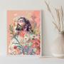 Imagem de Quadro Decorativo Jesus Cristo Floral 33x24cm