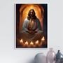 Imagem de Quadro Decorativo Jesus Meditando 33x24cm