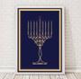 Imagem de Quadro Decorativo Judaico Menorah 24x18cm - com vidro