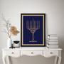 Imagem de Quadro Decorativo Judaico Menorah 33x24cm