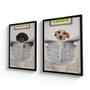 Imagem de Quadro Decorativo Kit 2 Cachorro Lendo Jornal Sala Escritório Banheiro