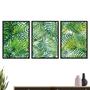 Imagem de Quadro Decorativo Kit C/3 Folhagens Natureza Botânico Sala Quarto Escritório 139x63cm