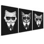 Imagem de Quadro Decorativo Kit Parede Gatos De Preto Máfia 120x60cm