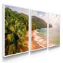 Imagem de Quadro Decorativo Kit Praia Ondas Relax 55x40 Com Moldura 