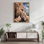 Imagem de Quadro Decorativo Leão Leoa e Filhotes Animal 005 40x60