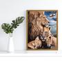 Imagem de Quadro Decorativo Leão Leoa e Filhotes Animal 005 40x60