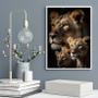 Imagem de Quadro Decorativo Leoa Com Filhotes 24X18Cm