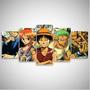 Imagem de Quadro decorativo Luffy One Piece Mosaico 5 Peças 125x60