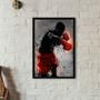 Imagem de Quadro Decorativo Lutador De Boxe 24x18cm - com vidro