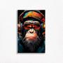 Imagem de Quadro Decorativo Macaco Fone De Ouvido Óculos Gamer