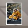 Imagem de Quadro Decorativo Macaco Meditando 45X34Cm - Com Vidro