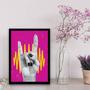 Imagem de Quadro Decorativo Mão Rock Com Vidro 24X18Cm