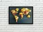 Imagem de Quadro Decorativo Mapa Artístico Abstrato Flores Salas Escritórios Lojas Quartos Com Moldura RC045
