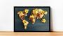 Imagem de Quadro Decorativo Mapa Artístico Abstrato Flores Salas Escritórios Lojas Quartos Com Moldura RC045