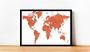 Imagem de Quadro Decorativo Mapa-Múndi Artístico Continentes Geografia Sala Escritório Com Moldura RC034